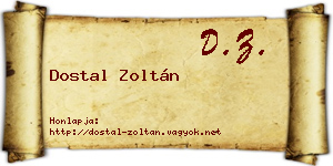 Dostal Zoltán névjegykártya