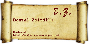 Dostal Zoltán névjegykártya