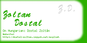 zoltan dostal business card